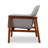 Miller Mid-Century Modern Linen Weave Upholstered Ash Wood Accent Armchair in Gray-90541643