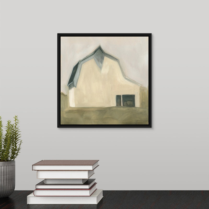 «Serene Barn IV», peinture sur toile, Cadre flottant noir, H 11,7 po x l 11,7 po x P 1,75 po