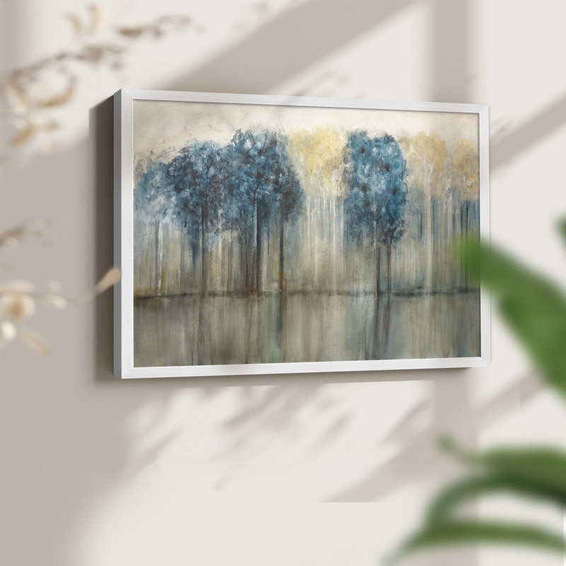 Tree Line - Impression encadrée - Restickable, H 8 po x l 10 po, Blanc