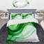 Ensemble de housse de couette Green and White Fractal Waves IV - Abstract Fractal-101245377