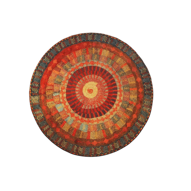 Round 120 cm x 120 cm Vintage Look Area Rug