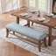 55" Upholstered Entryway Bench, Curved Solid Pine Wood Leg