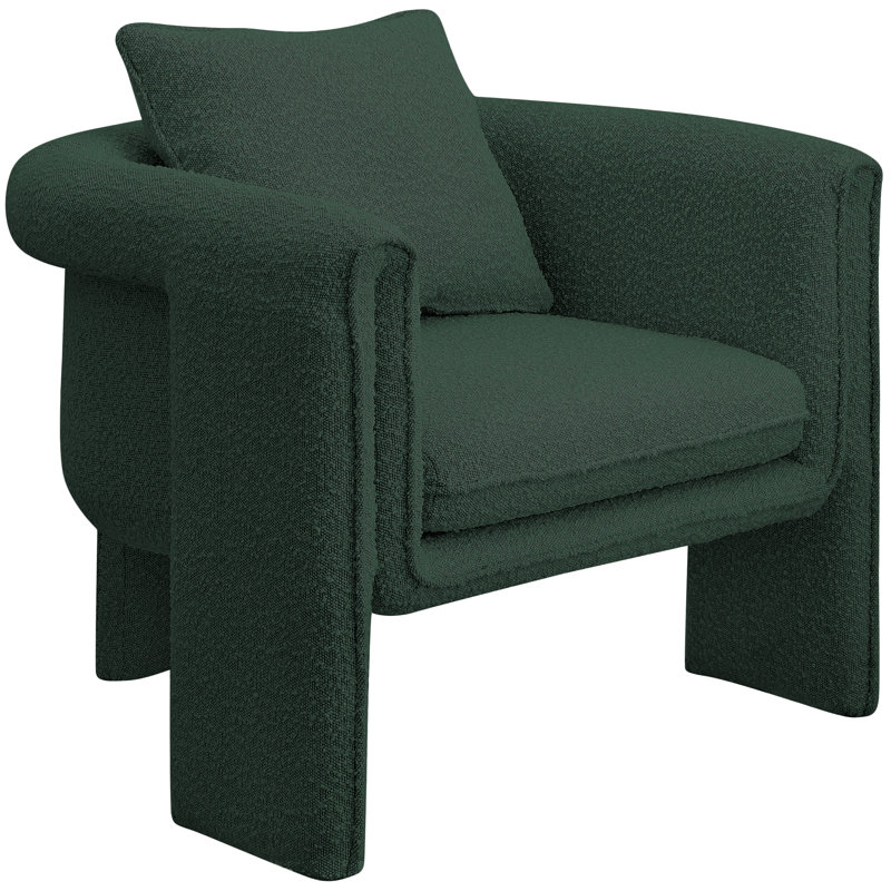 34,5 po de largeur, Tissu bouclé vert