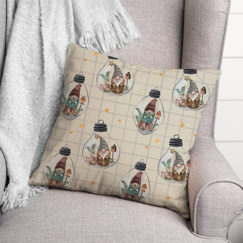 Throw Pillow, Cream/Gray