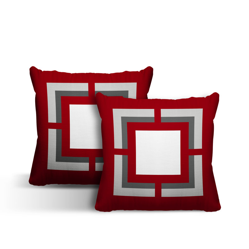  Coussin intérieur / extérieur, L 19 po x H 19 po, Rouge