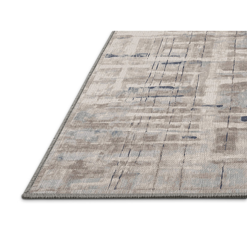 Tapis gris lavable à la machine, Rectangle 7 pi x 9 pi