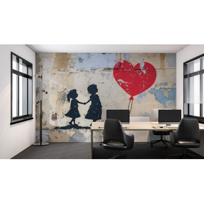 Murale de bureau Banksy Heart Balloon Girl
