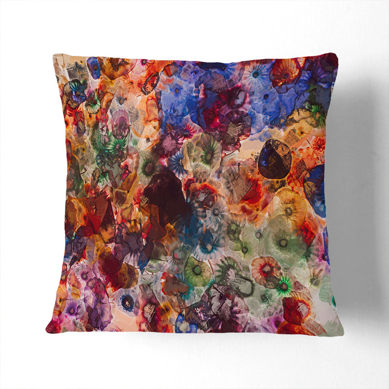 Abstract Square Cushion, White, 40 x 40 cm