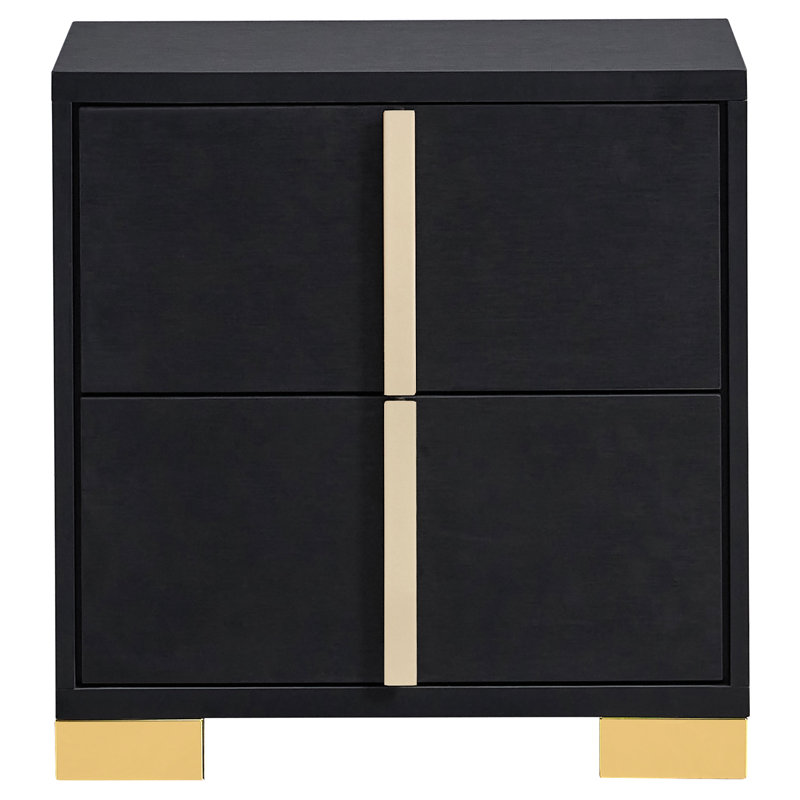Marceline 2-Drawer Nightstand White, Black