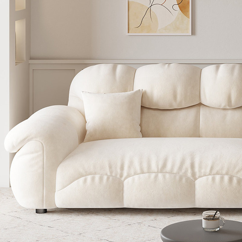 Ensemble de salon 3 pièces 100% polyester blanc crème