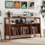 Grand support pour tourne-disque de 55 pouces, table tournante Mid-Century pouvant contenir jusqu'à 450 albums