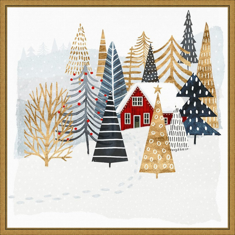 «Christmas Chalet I» par Victoria Borges - reproduction d'art graphique sur toile