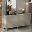 Buffet 59 po 59 po - Buffet de rangement moderne de couleur champagne avec 4 portes pour la décoration intérieure