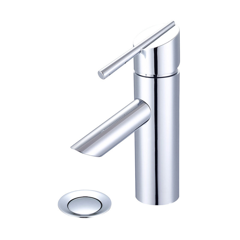 Robinet pour salle de bain avec ensemble de drain, Chrome poli, Drain à poussoir