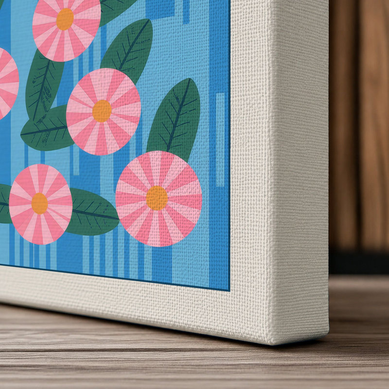 Carnation Garden Botanical - Wrapped Canvas, 36x24 - 91.4 x 61.0 cm, Cream Border