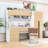 Wooden Freestanding Wardrobe and Desk Combo with Ample Storage for Small Spaces-355535845