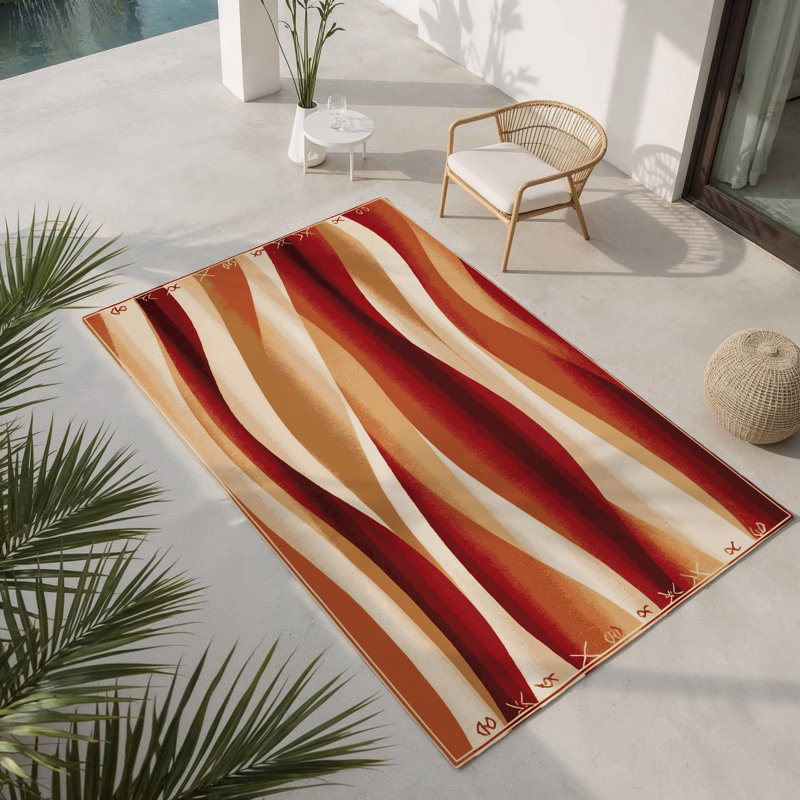 Arid Glow Indoor And Outdoor Area Rug, Rectangle 3' x 5'