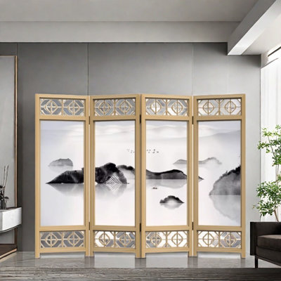 Wooden Screen with Mountains
