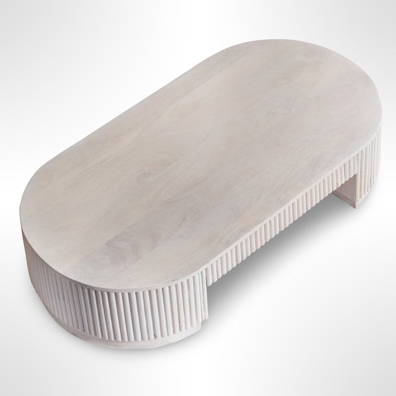 Marivelle Solid Wood White Washed Coffee Table