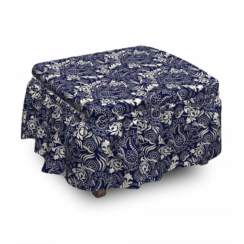 Housse pour repose-pieds courbée de feuilles orientales
