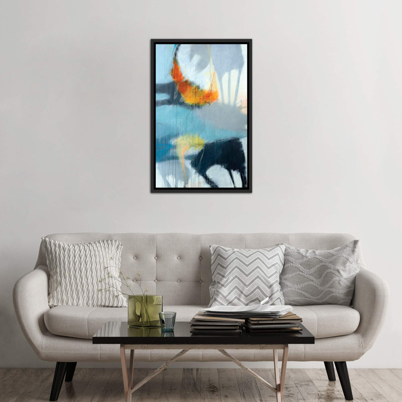« shadows » par sidsel brix-reproduction d’art, Toile avec cadre noir, H 26 po x l 18 po x 1,5 po