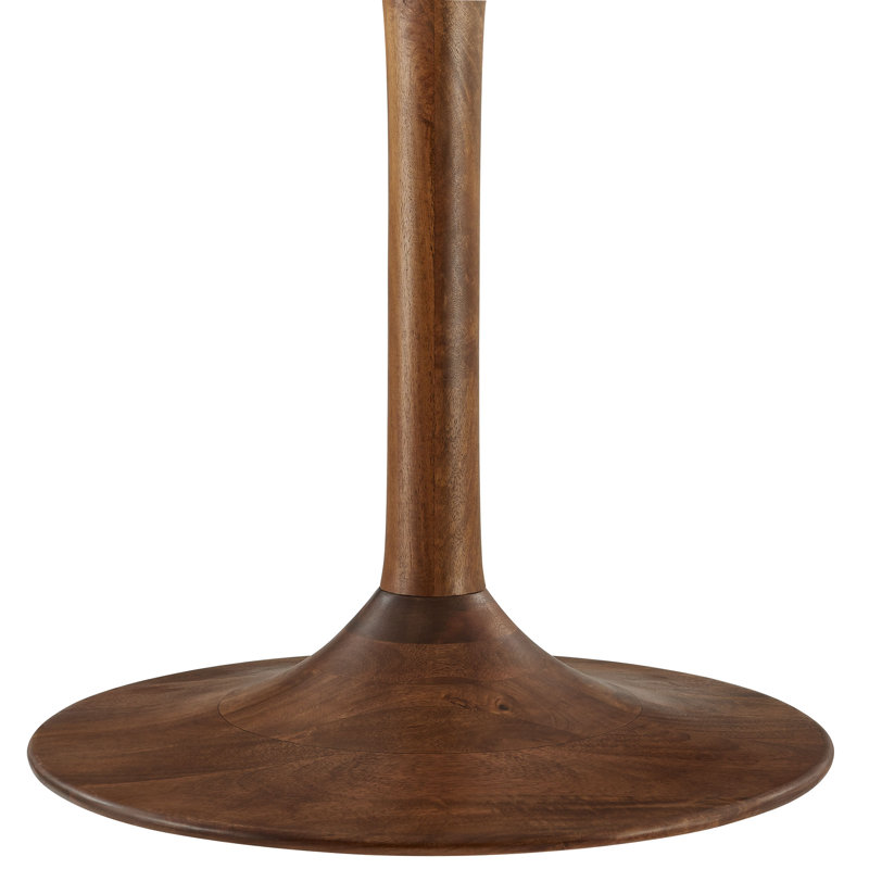 Lippa 48" Round Solid Wood Dining Table, Walnut