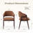 Mid-Century Beige Fabric Dining Chair, Solid Wood Accent Chair for Kitchen & Living Room-837141362
