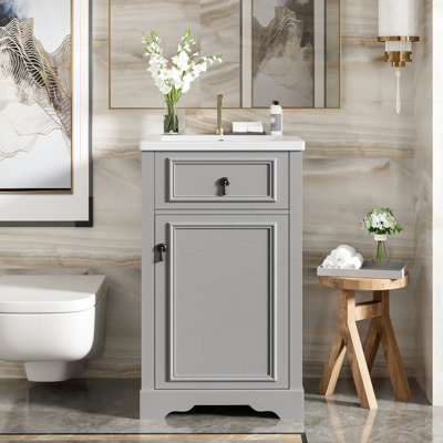 20-Inch Bathroom Vanity with Ceramic Sink