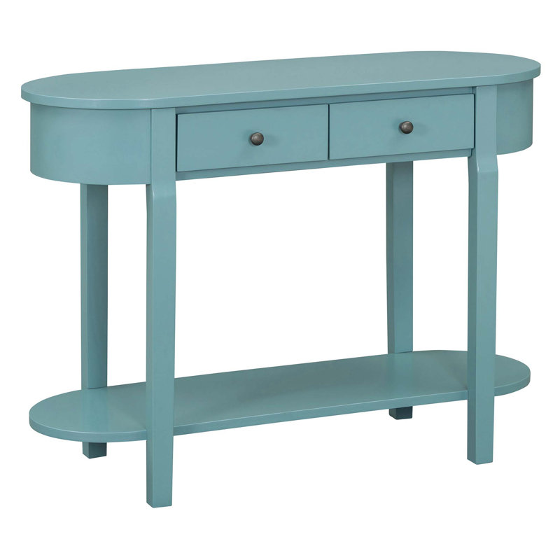 Elegant Retro Console Table With Curved Design And Smooth Glaze, Ideal For Entryways, Living Rooms And Hallways, Offering Versatile Functionality And Timeless Style.