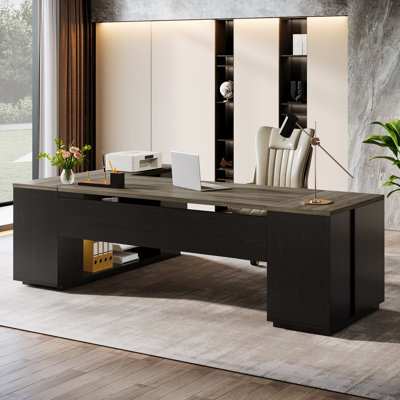 85.8" L-Shaped Executive Desk