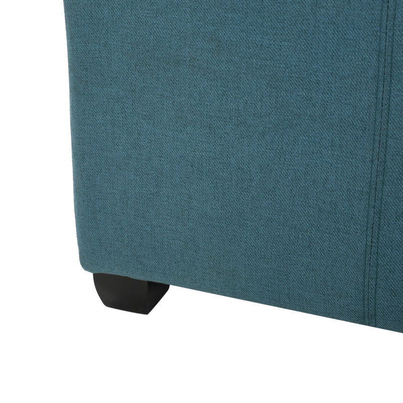 Jamil Upholstered Ottoman, Dark Teal Fabric