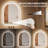 Arched LED Bathroom Mirrors with Anti-Fog, with Frontlit and Backlit Dimmable LED Mirror for Bathroom, 3 Color Temperature Bathroom Mirror, Hanging or Leaning-990708337-990708348