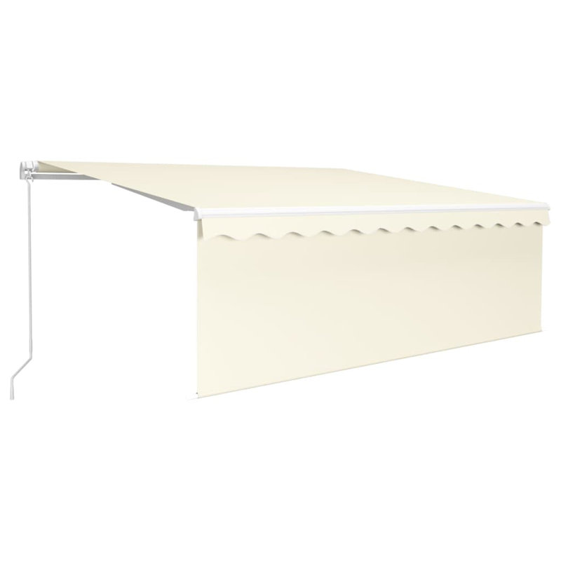 Dakota Fields 400cm W x 300cm D Fabric Cover Retractable Patio Awning, Solid Colour, Cream