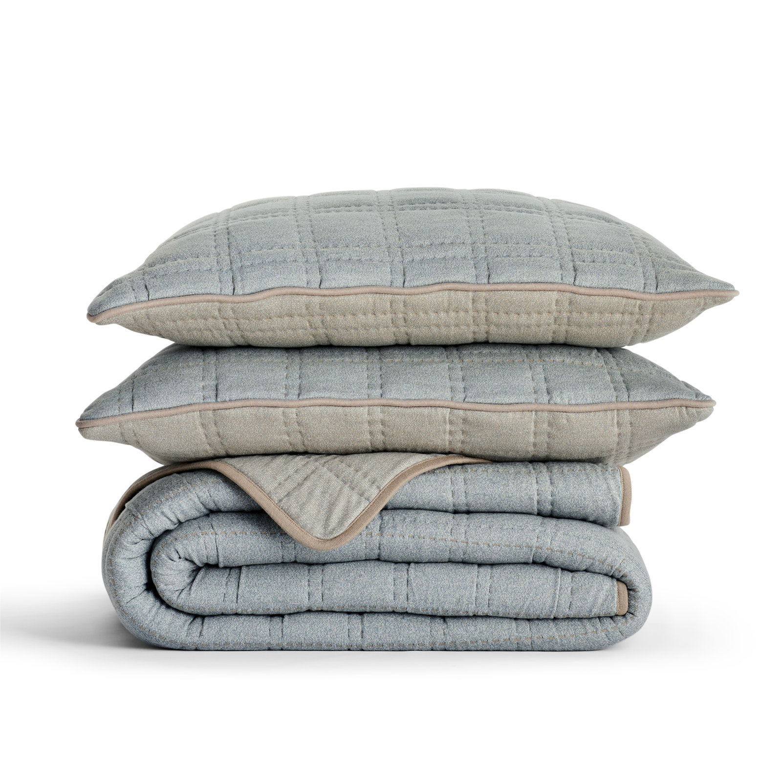 Gana Cotton Pillow Sham, King, Mineral