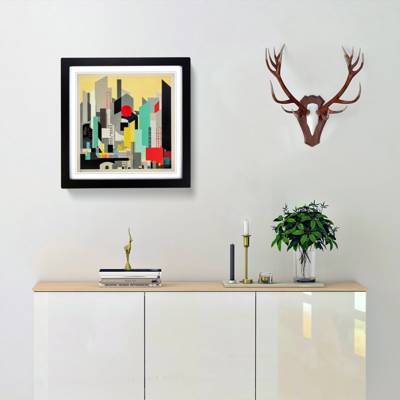 City of Hong Kong Suprematism - Framed Print, Black