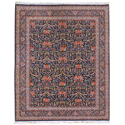 Hand Knotted Wool Oriental Area Rug in Green
