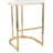 Fixed-Height Barstool In Gold Metal And White Faux Leather - Set Of 2