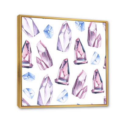 «Gentle Blue and Pink Crystals I», reproduction d'art sur toile à motifs