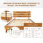 Lit plateforme en bois massif avec tête de lit ajustable Caden, style Mid-Century moderne-1991240160-1991240175