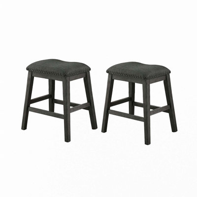 Linen-Fabric Padded Counter Stool(Set Of 2)