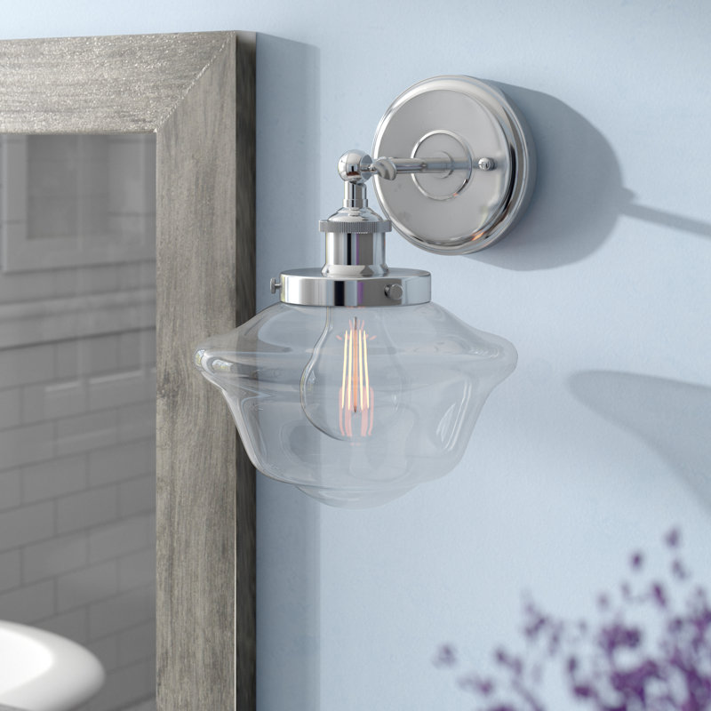Sille Dimmable LED Bath Sconce, Polished Chrome, Clear