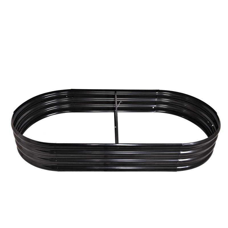 Metal Raised Garden Bed, Black, 11.42" H x 70.87" W x 35.43" D