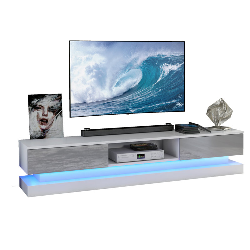 Brodney Unfinished TV Stand for TVs up to 48", White/Grey