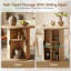 Ensemble de table de salle à manger 31,5 "/ 47" en bois avec tablette de rangement semi-ouverte, comprenant 2 à 4 chaises rembourrées en tissu-1433461873-1433461875