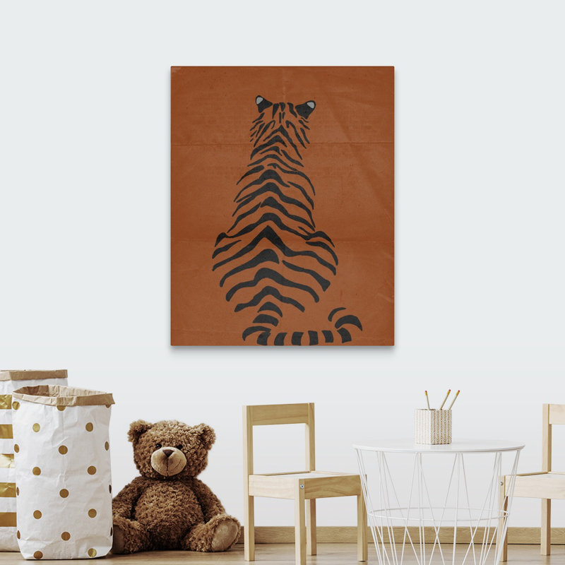 « tiger i kids », art encadré, H 45 po x l 36 po x P 1,2 po, Toile tendue avec châssis