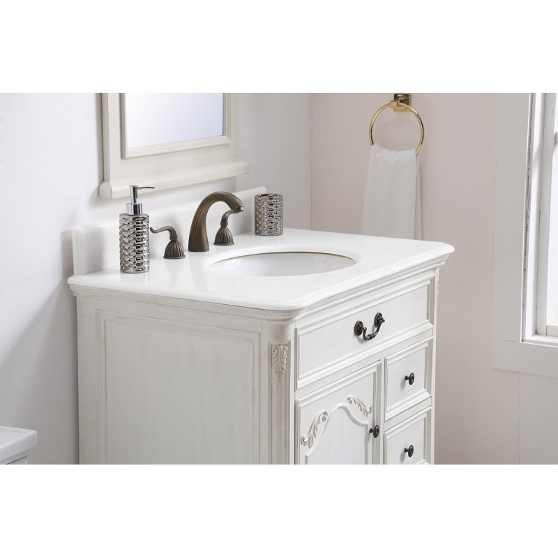 Ensemble de meuble-lavabo simple 32 po Angelique, Blanc, Blanc pur