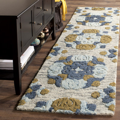 Emrick Hand Tufted Wool Floral Rug