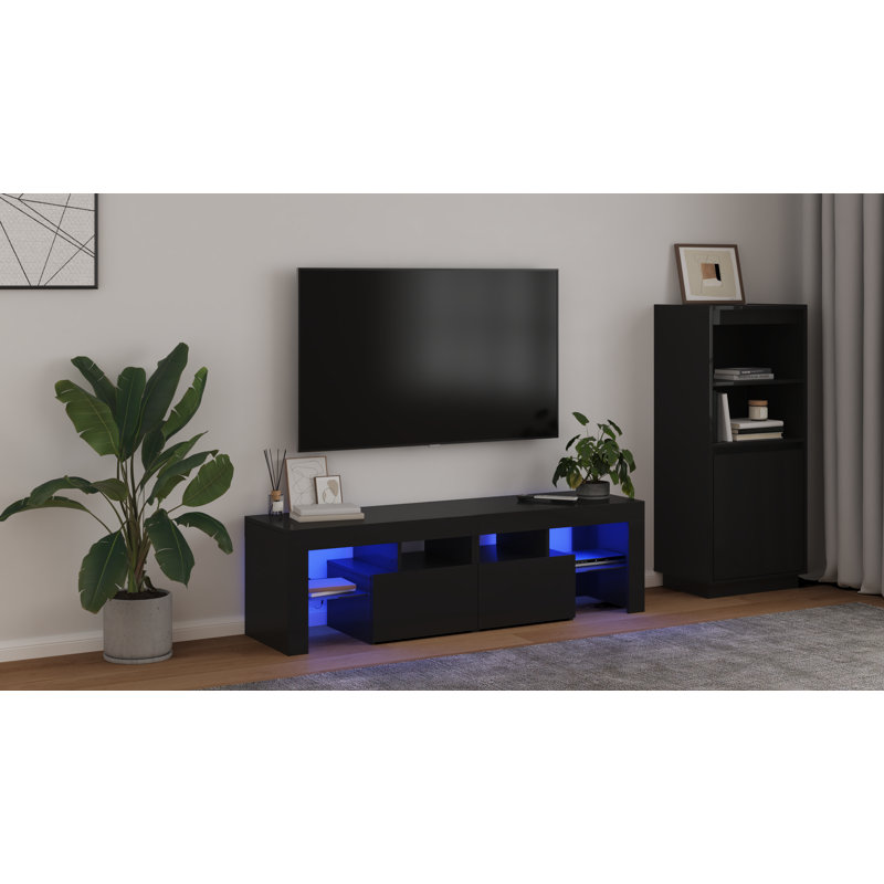 Mascarenaz TV Cabinet with LED Lights, Black