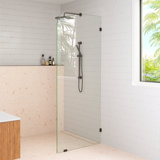 Solaris 32 in. x 78 in. Fully Frameless Radius Single Fixed Shower Panel