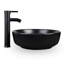 Andover Mills Kreutzer 16.5'' Black Ceramic Circular Bathroom Sink with Faucet-729116800
